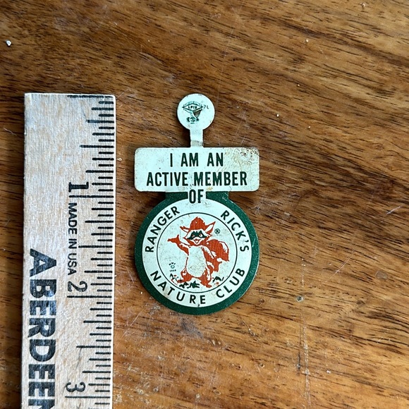 Vtg Ranger Ricks Nature Club I’m An Active Member Button Lapel Tab Pin Badge - Picture 3 of 4